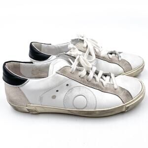 Oliver Cabell Demi Sneakers White Leather Low Top Distressed Sz 36 / 6 US Women